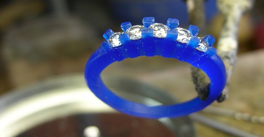 custom diamond wedding band wax model